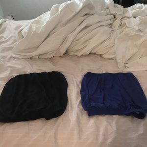 black and blue tube tops